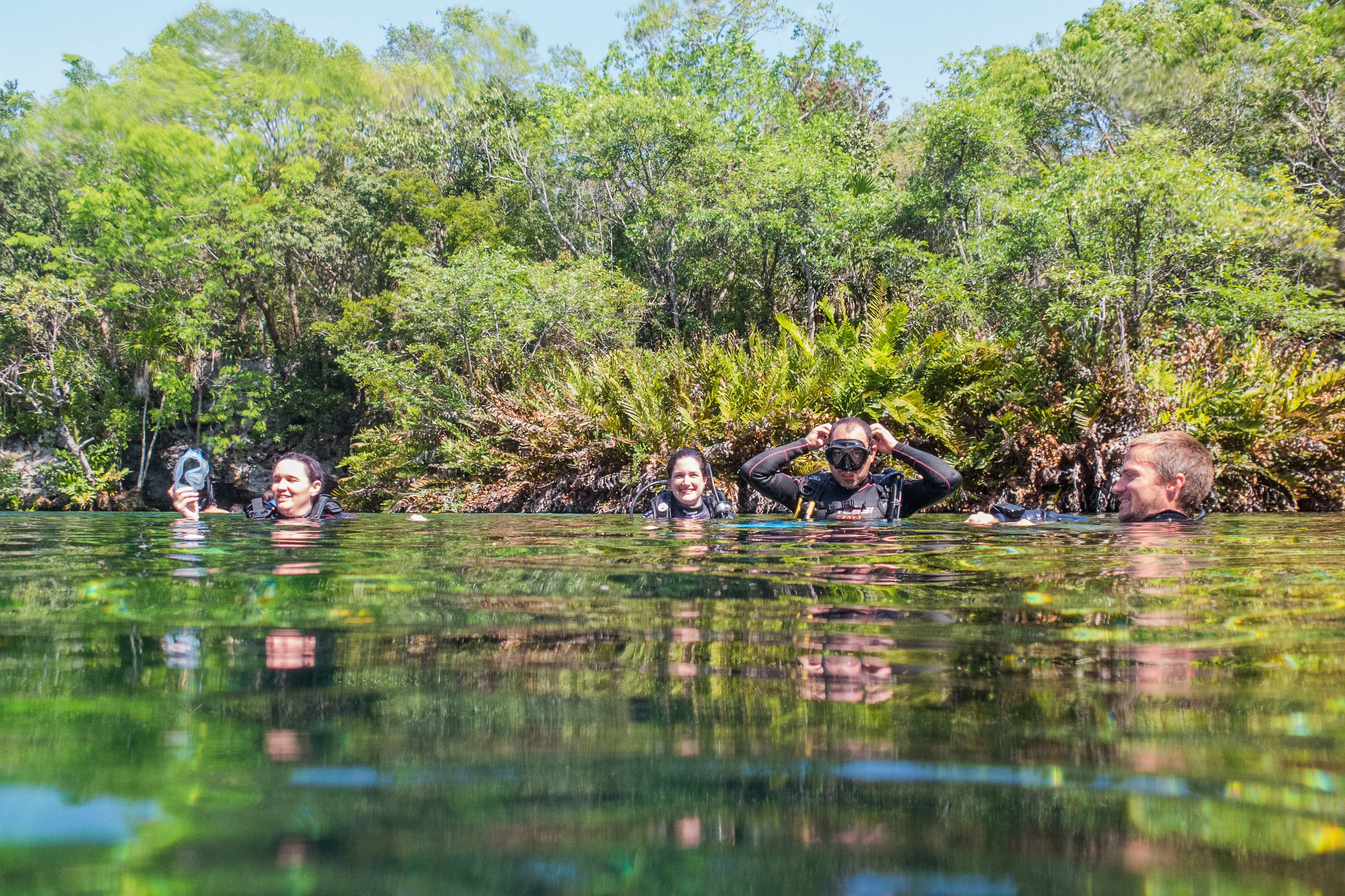 Getting ready on the surface at Eden Cenote